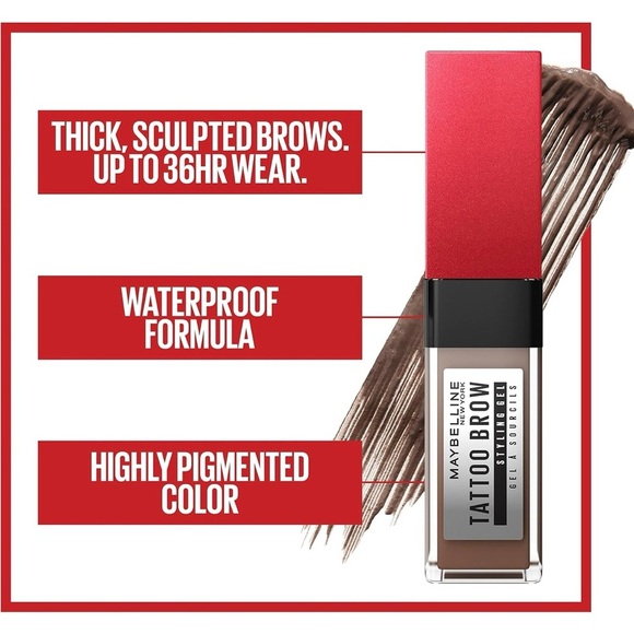 3/$10 Maybelline 255 Soft Brown Tattoo Studio Brow Styling Gel - Picture 2 of 4